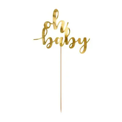 Cake Topper Oh Baby gold