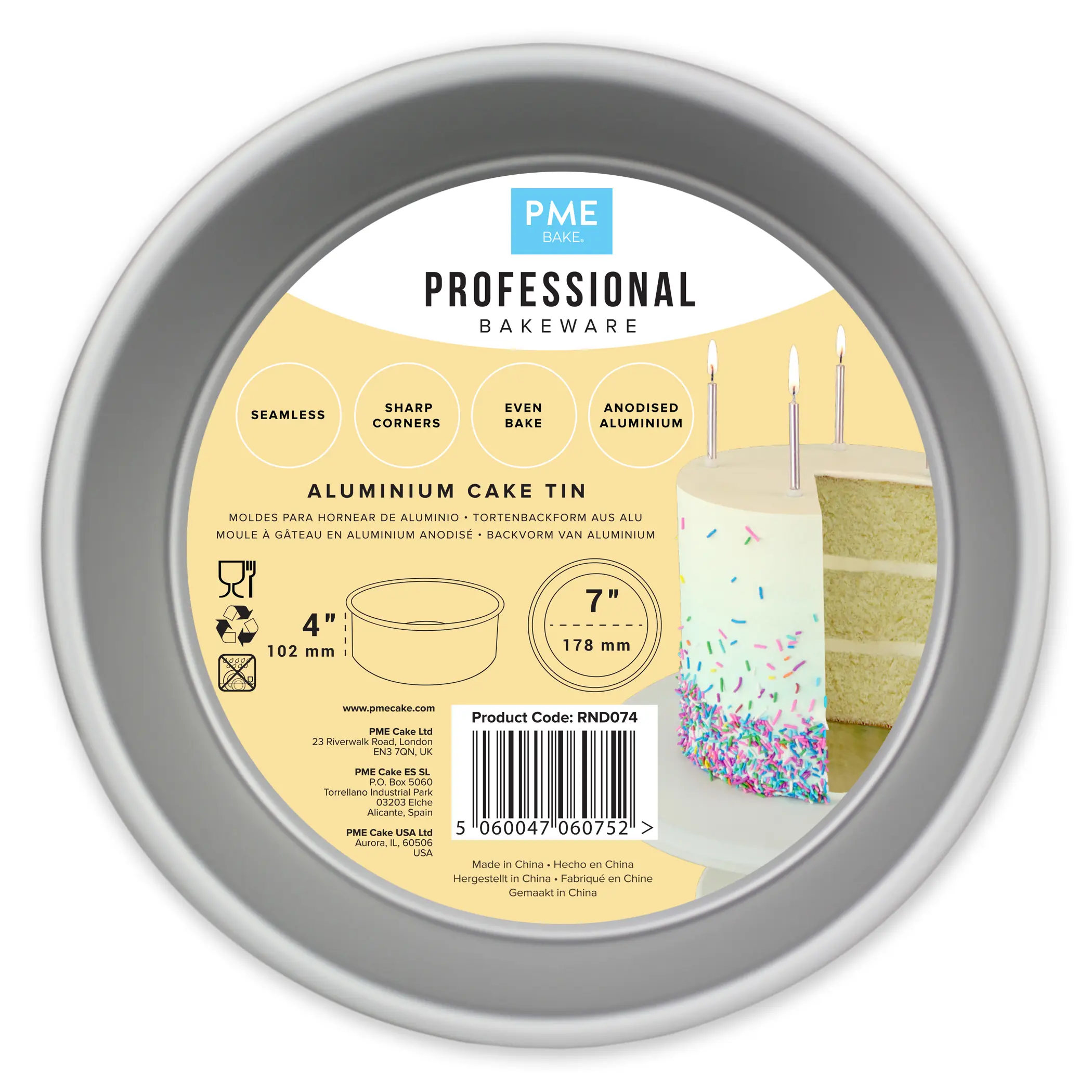 Tortenform rund 17,8cm, 10cm hoch