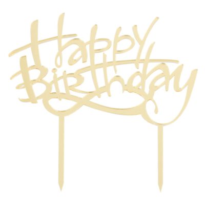 Cake Topper Happy Birthday gold