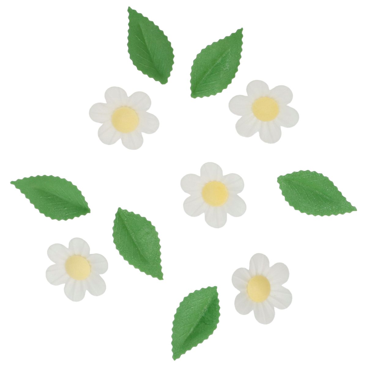 Edible Wafer Decoration Flowers & Leafs white Set/11 – Bild 2