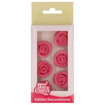 Zuckerblumen rosa Rosen 6 Stück