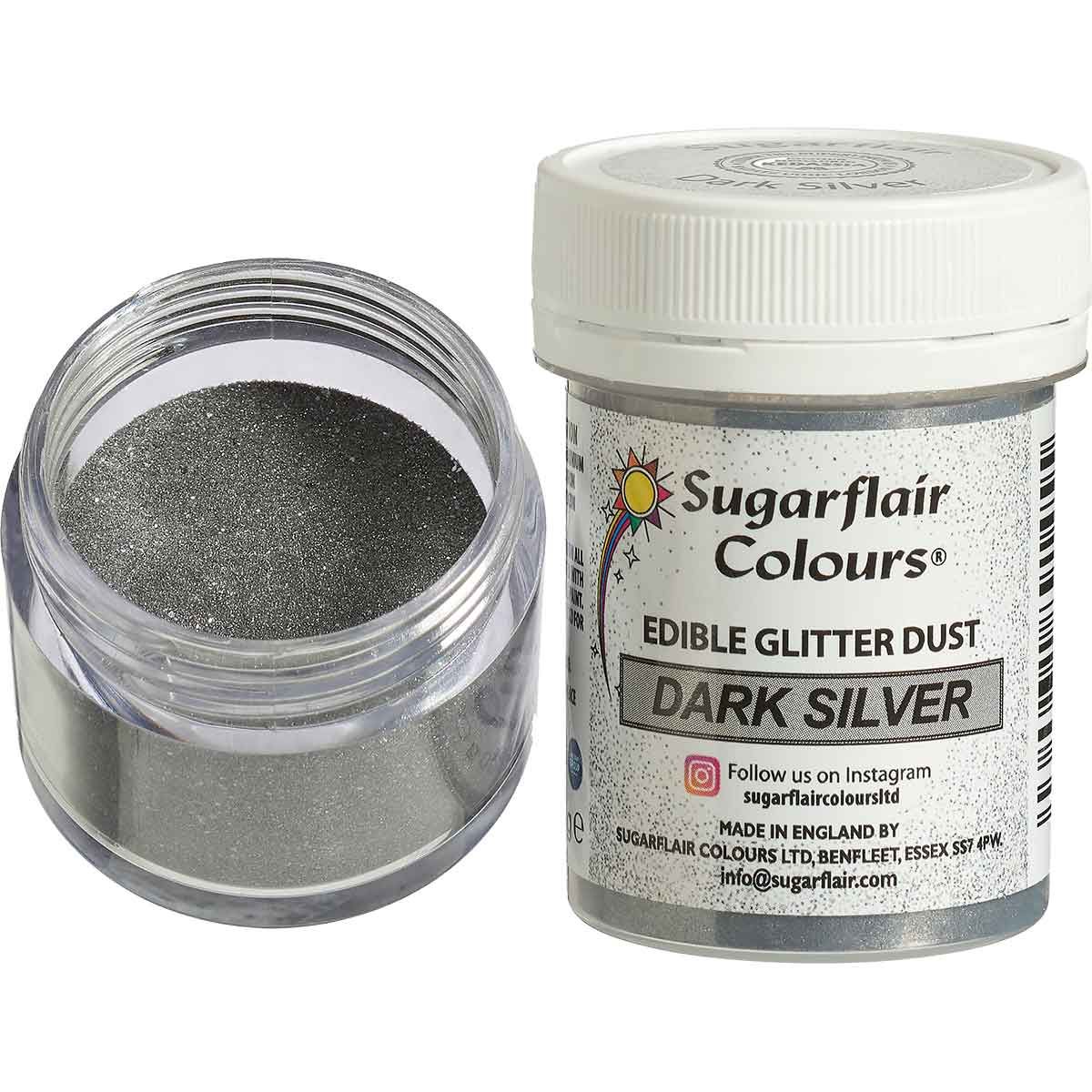 Pulverfarbe 'Glitter Dust Dark Silber' 10g