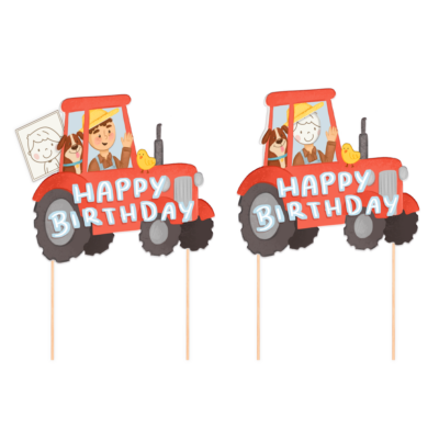 Cake Topper Happy Birthday DIY Traktor