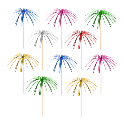 Feuerwerk Cocktailstäbchen bunt 10 Stk.