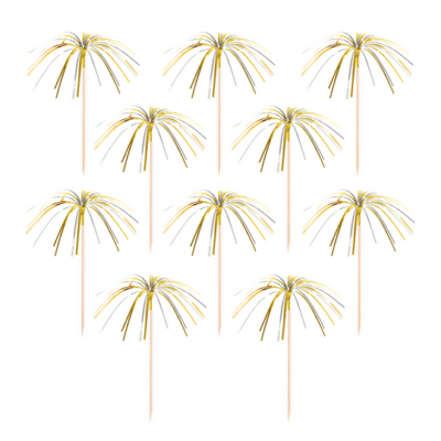 Feuerwerk Cocktailstäbchen gold-silber 10 Stk.