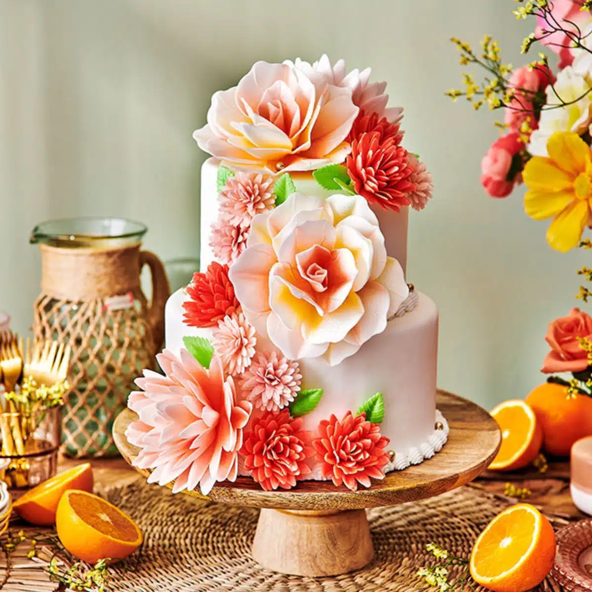 Deluxe Rose Pastella gelb/orange Oblate 1Stk. – Bild 3